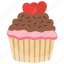 anniversary cupcake, anniversary muffin, chocolate cupcake, small cake, valentine cake 