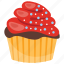 amaretto cupcake, raspberry muffin, small cake, sweet cake, wedding cupcake 