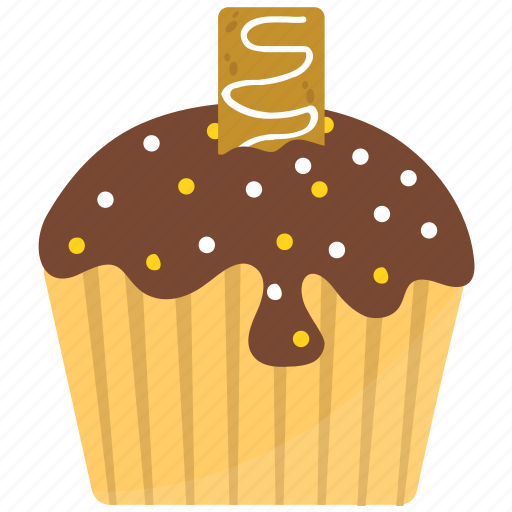 Caramel cupcake, chocolate cake, chocolate cupcake, chocolate muffin, small cake icon - Download on Iconfinder