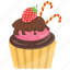 candy cane cupcake, candy cane muffin, colorful cake, cupcake, small cake 