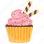 bubblegum cupcake, cupcake, muffin, small cake, sweet cake 