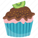 cupcake, kiwi cupcake, kiwi muffin, small cake, sweet cake 