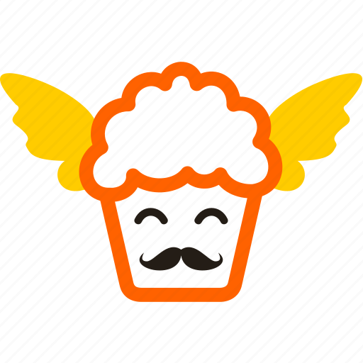 Cartoon, cupcake, dessert, food, meal, wing icon - Download on Iconfinder