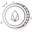 eos, coin, crypto, digital, currency, cryptocurrency, money
