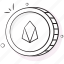 eos, coin, crypto, digital, currency, cryptocurrency, money 