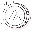 avalanche, coin, crypto, digital, currency, cryptocurrency, money
