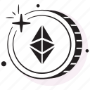 ethereum, coin, crypto, digital, currency, cryptocurrency, money