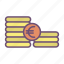 euro, coins, 2 