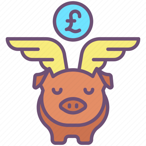 Piggy, bank, with, wings, 3 icon - Download on Iconfinder