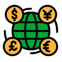 currency, globe, network, transfer, worldwide