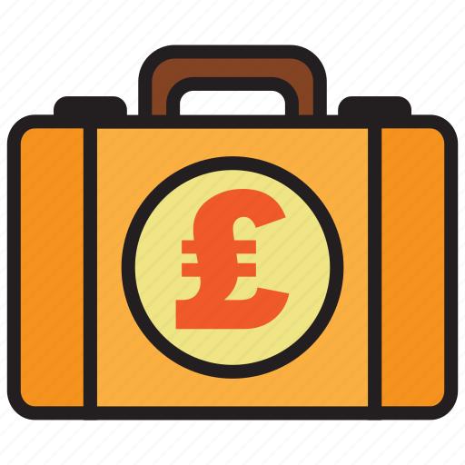 Briefcase, pound, bag, business, money, suitcase icon - Download on Iconfinder