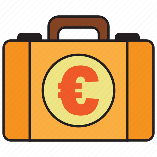 Briefcase, euro, bag, business, currency, money icon - Download on Iconfinder
