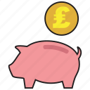 pound, saving, bank, coin, currency, pig, savings