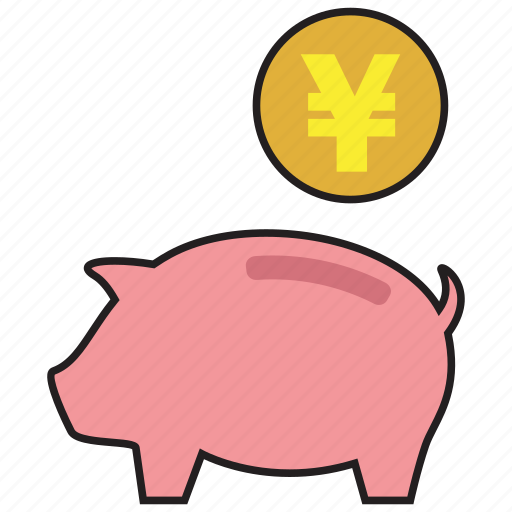 Saving, yen, bank, currency, finance, pig, savings icon - Download on Iconfinder