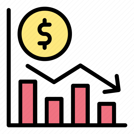 Currency, losses, graph, business, statistic icon - Download on Iconfinder