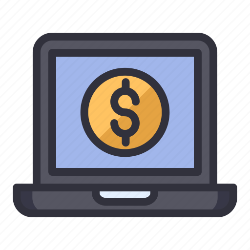 Currency, laptop, notebook, dollar, money, finance, business icon - Download on Iconfinder