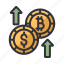 currency, euro, bitcoin, growth, up, money, finance 