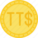 coin, currency, dollar, money, trinidad and tobago dollar