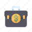 currency, briefcase, dollar, business, luggage 