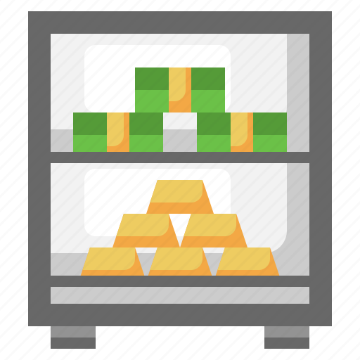 Safe, box, gold, bar, ingot, money, security icon - Download on Iconfinder