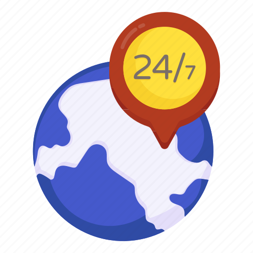 24/7hr service chat, global support, global chat, global message, global service icon - Download on Iconfinder