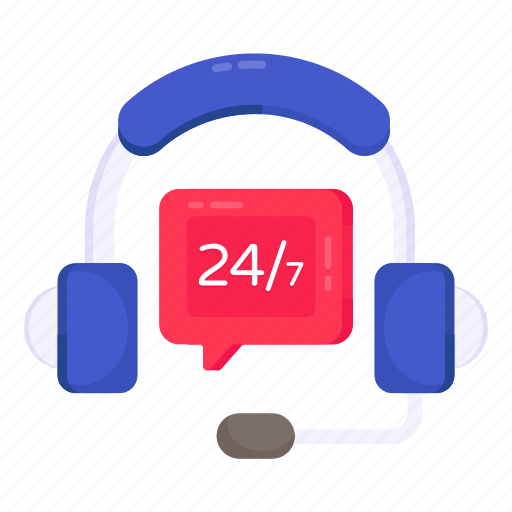 24/7hr service, 24/7hr support, 24 hr call services, phone call, telecommunication icon - Download on Iconfinder