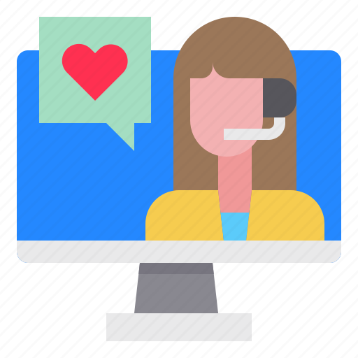 Customer, help, monitor, service, support, woman icon - Download on Iconfinder