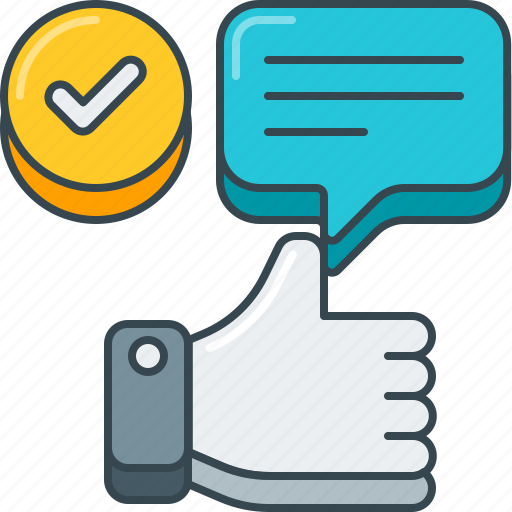 Check, feedback, hand gesture, positive, thumbs up icon - Download on Iconfinder