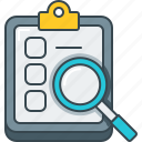 document, find, magnify, search, survey, zoom
