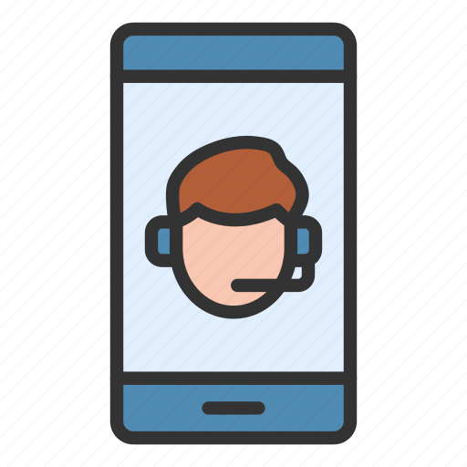 Smartphone support, headphone, chat, customer service icon - Download on Iconfinder