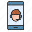 smartphone support, headphone, chat, customer service 