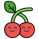 cherry, cherries, fruit, red, face, cute, vegan, healthy, food