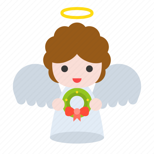 Angel, heaven, wings, wreath, xmas icon - Download on Iconfinder