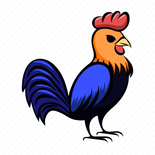 Animal, cute, cartoon, pet, mascot, rooster, chicken icon - Download on Iconfinder