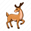 animal, cute, cartoon, wildlife, mascot, deer, stag