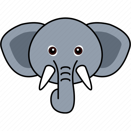 Animal, cute, elephant, face, head, wild icon - Download on Iconfinder