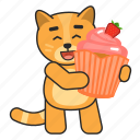 cat, cupcake, pastry, emoji