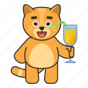 cat, juice, drink, glass
