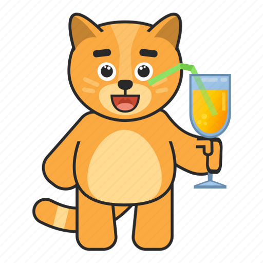 Cat, juice, drink, glass icon - Download on Iconfinder