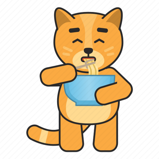 Cat, noodless, ramen, eat icon - Download on Iconfinder