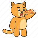 cat, pizza, eat, food