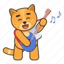 cat, guitar, music, play