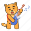 cat, guitar, music, play 