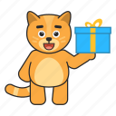 cat, gift, box, present