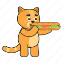 cat, sandwich, eat, food