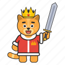 cat, king, sword, royal
