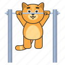 cat, pullups, workout, sport