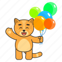 cat, balloons, kitten, emoji