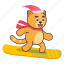 cat, snowboard, ride, emoji 