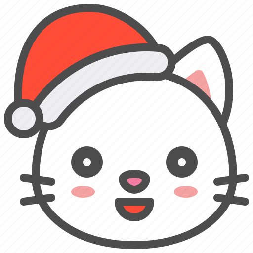 Cat, christmas, hat, kitten, santa, smile, xmas icon - Download on Iconfinder